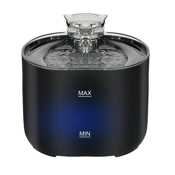 Fuente de Agua para Gatos: 2.2L/74oz Fuentes Ultra Silenciosas para Mascotas con Pico en Forma de Gato y Luz LED Dispensador de Bebida para Gatos en Interiores