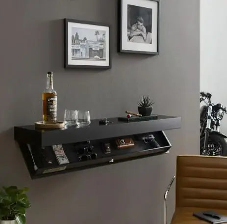 Estantería de Pared con Almacenamiento Secreto
