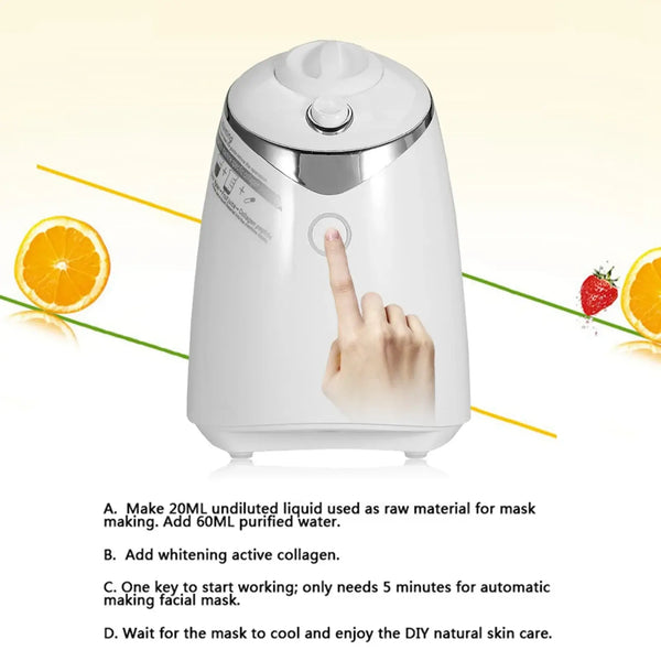 Máquina para hacer mascarillas de frutas, mascarillas faciales de frutas y verduras naturales, máquina de belleza con colágeno fresco para el cuidado facial, máquina para hacer mascarillas vegetales.