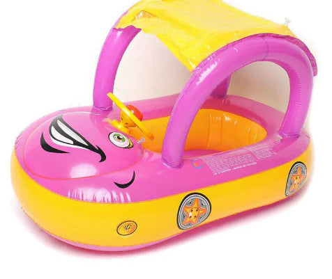 Flotador Inflable para Niños con Dosel en Forma de Coche