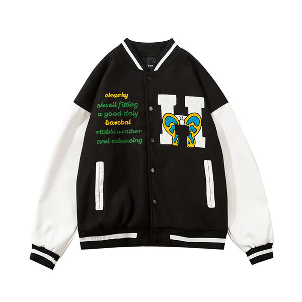 Chaqueta de Béisbol Bordada para Parejas con Combinación de Colores
