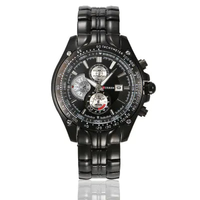 CURREN 8083 Reloj para Hombre Impermeable con Banda de Acero y Calendario